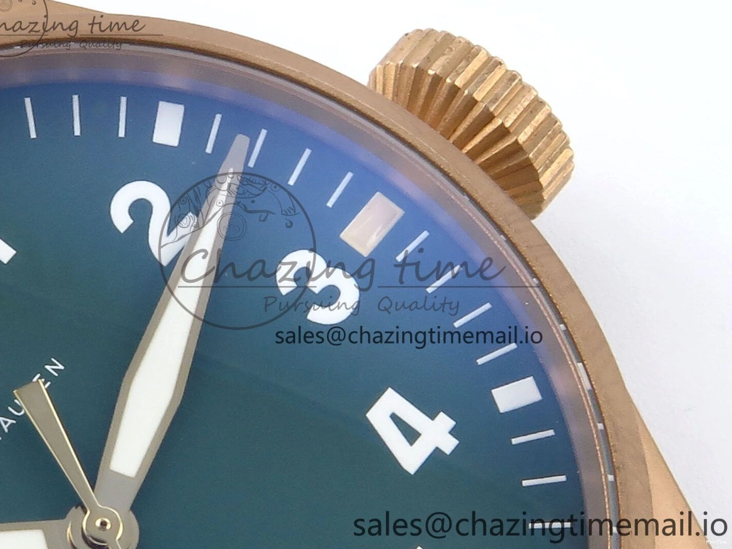 MIROTIME 0505 Durable Big Pilot IW329702 M+F 1:1 Best Edition Green Dial on Green Leather Strap MY 7006